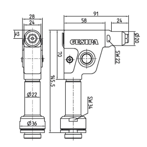 Głowica kątowa 90° Compact do AccuBird Gesipa kod: 1457252 - 2